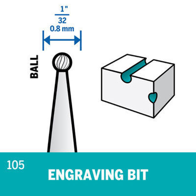 Dremel 26150105JA Engraving Bit 0.8 mm 3-Piece Set