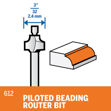 Picture of DREMEL 612 Piloted Beading Router Bit 9.5mm