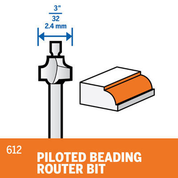 Picture of DREMEL 612 Piloted Beading Router Bit 9.5mm