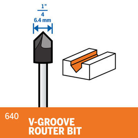 Picture of DREMEL 640 V-Groove Router Bit 6.4mm