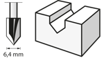 Picture of DREMEL 640 V-Groove Router Bit 6.4mm