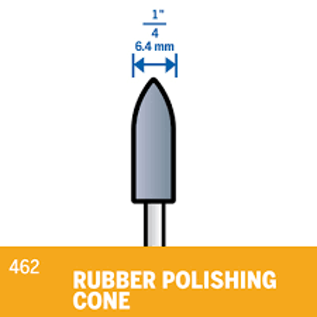 Picture of DREMEL 462 Rubber Polishing Cone Point 6.4mm