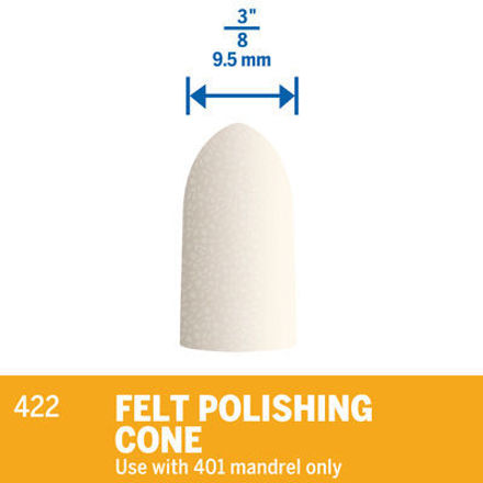 Picture of DREMEL 422 Felt Polishing Cone 10mm