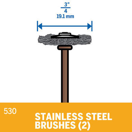 DREMEL - Brosses Acier (2) - Inoxydable - Boisseau Ø13mm (531)