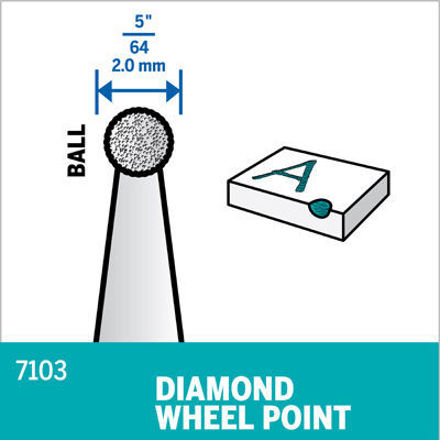 Picture of DREMEL 7103 Diamond Wheel Point 2mm