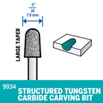 Picture of DREMEL 9934 Structured Tooth Tungsten Carbide Cutter Coned 7.8mm