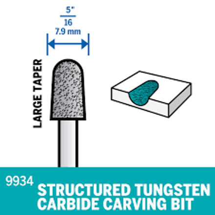 Picture of DREMEL 9934 Structured Tooth Tungsten Carbide Cutter Coned 7.8mm