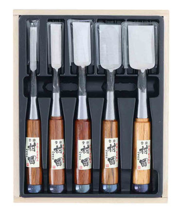 Picture of Japanese Murakuni Fine Chisel Set 5 pcs (Oi-ire-Nomi)