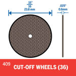 Picture of DREMEL 409 1mm Cut Off Wheel - Pk 36