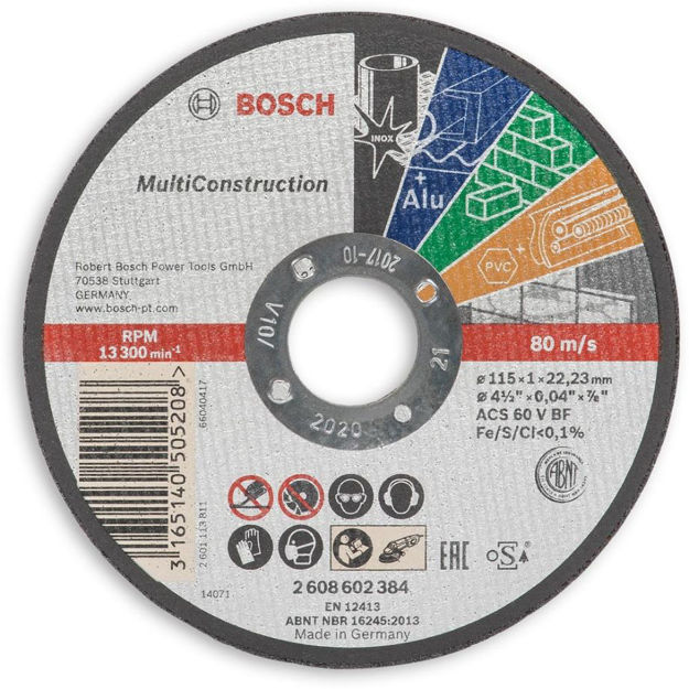 Picture of Bosch Rapid Multiconstruction Thin Cutting Disc 115mm - 2608602384