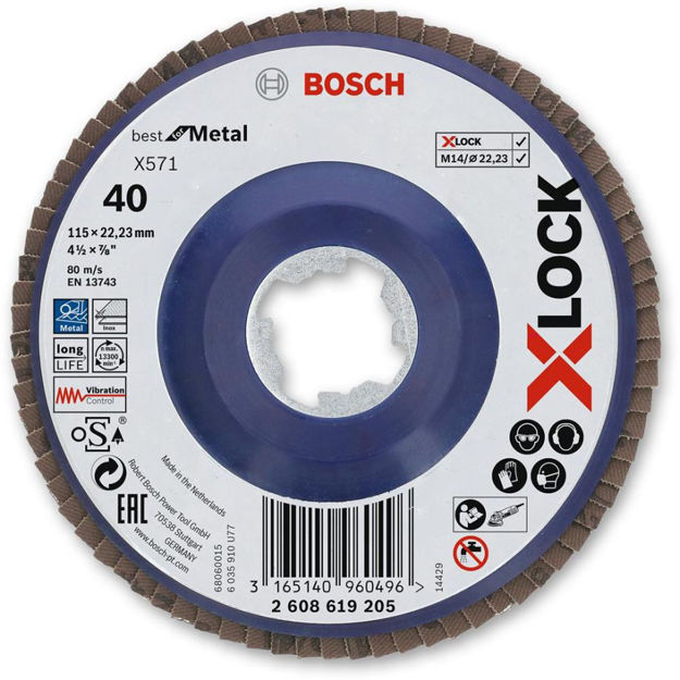 Picture of Bosch X-Lock Grinder Flap Disc 115mm - 40g 2608619205