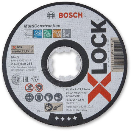 Picture of Bosch X Lock Multiconstruction 1mm Thin Cutting Disc - 2608619268