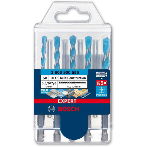 Picture of Bosch 5 Piece Hex-9 MCB Multi-construction Drill Bit Set