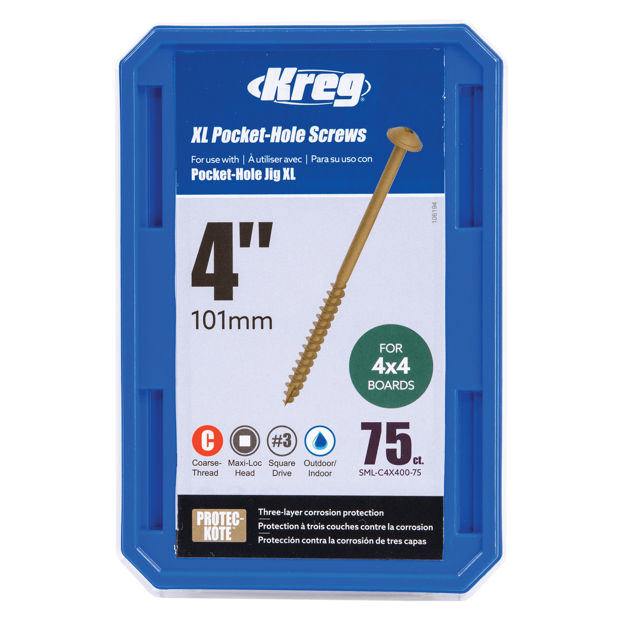 Picture of Kreg 102mm (4″) XL Pocket-Hole Screws Pack 75 - SML-C4X400-75