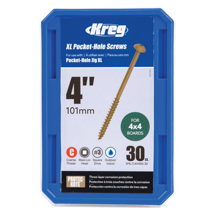 Picture of Kreg 102mm (4″) XL Pocket-Hole Screws Pack 30 - SML-C4X400-30