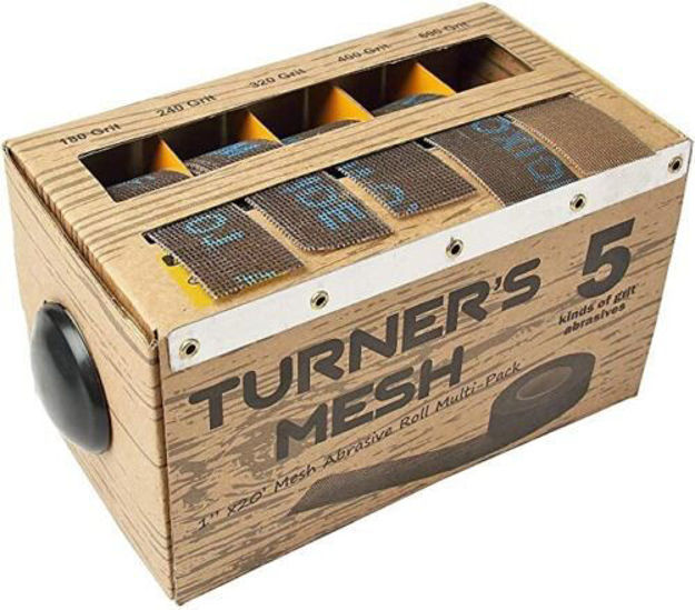 Abrasive Mesh Strip Kit dispenser showing five rolls