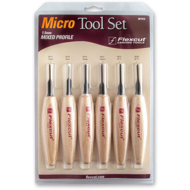 Picture of Flexcut MT910 6 Piece Mixed Profile Micro Tool Set - 102097