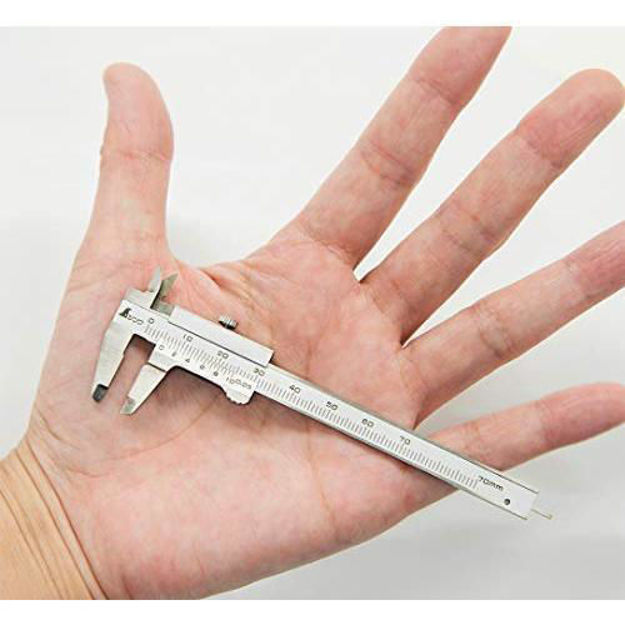 Picture of Shinwa Japanese Super Mini Vernier 70mm Stainless Caliper - 19892