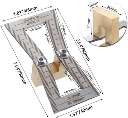 Picture of Dovetail Marker Dovetail Template Size 1:5-1:6 and 1:7-1:8 for Woodworkig - 207