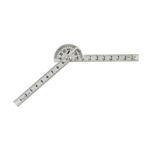 Picture of Shinwa Japanese Mini Protractor Rule Angle Finder Chrome Finish - 62995