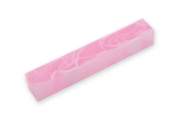 Picture of Acrylic Pen Blank Breast Cancer Pink with White Lines BS02-BL