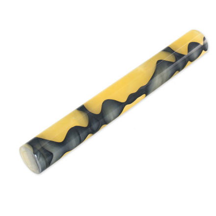 Picture of Acrylic Pen Blank Yellow with Black Swirl - HB25-R19