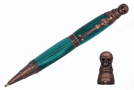 Picture of Charnwood PS3 Pirate Skull Twist Pen – Antique Rose Copper
