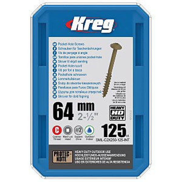 Picture of Kreg XL Pocket Hole Screws 64mm (2-1/2") #14 Coarse - SML-C2X250 x 125