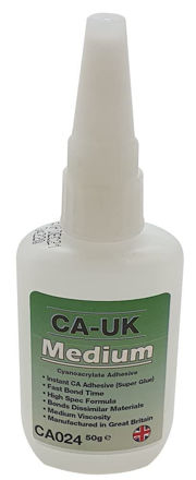 Picture of CA-UK CA024 Medium Cyanoacrylate Superglue, Medium Viscosity - 50g