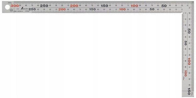 Shinwa 10421 Carpenter's Square - 300x150mm Thick & Wide Silver Metric ...