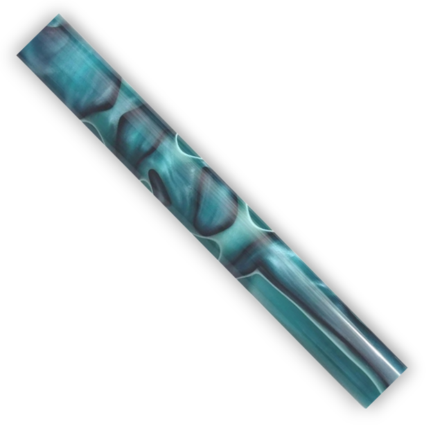 Picture of Charnwood Acrylic Pen Blank Dark Turquoise with White and Black Swirl - AR28