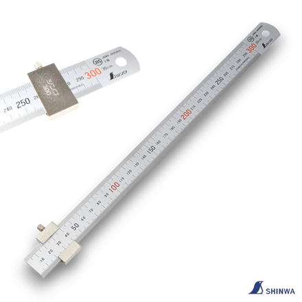 Picture of Shinwa 76752 Japanese 300mm Stainless Steel Rule With Ruler Stop