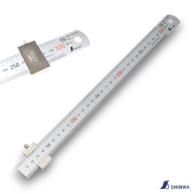 Picture of Shinwa 76752 Japanese 300mm Stainless Steel Rule With Ruler Stop