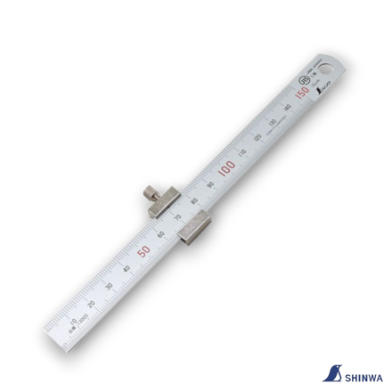 Picture of Shinwa 76751 Japanese 150mm Stainless Steel Rule With Ruler Stop