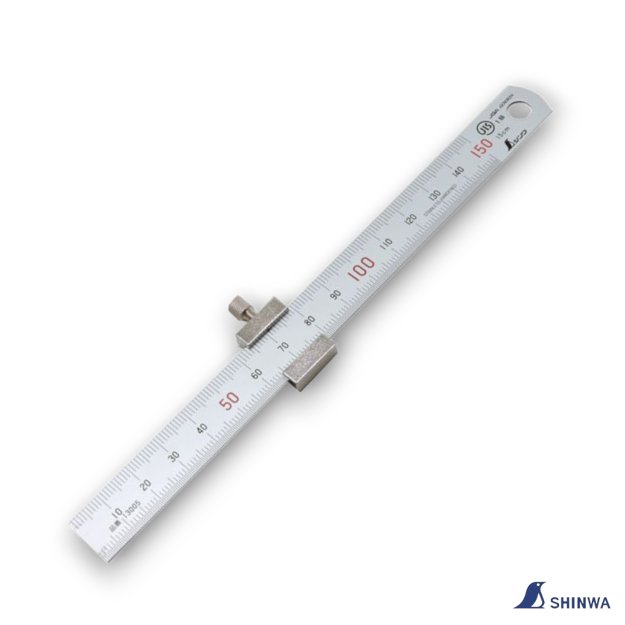 Picture of Shinwa 76751 Japanese 150mm Stainless Steel Rule With Ruler Stop