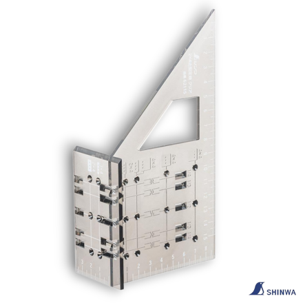 Picture of Shinwa Japanese Square Mitre Marking Saddle Layout Miter Rule 3D 45° 90° - 62115