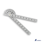 Picture of Shinwa Japanese Mini Protractor Rule Angle Finder Chrome Finish - 62995