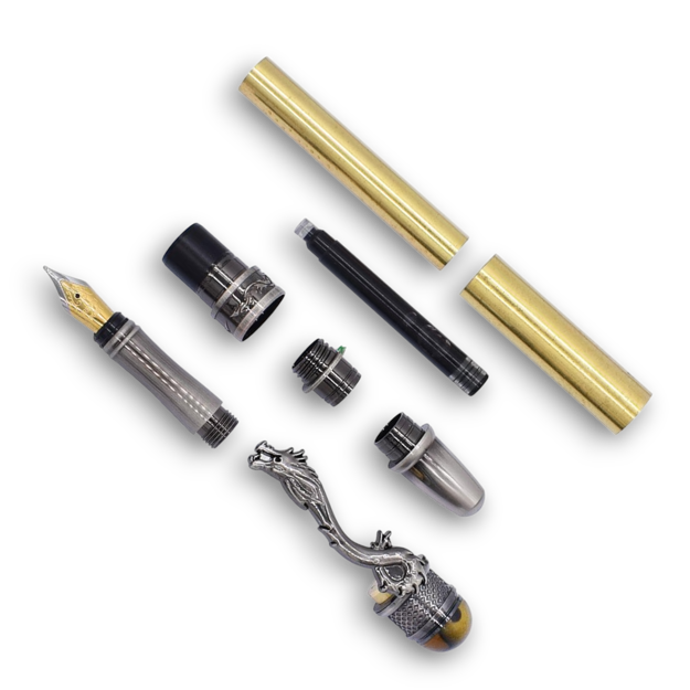 Picture of Charnwood Loong (Dragon) Fountain Pen – Gun Metal Polish LD4