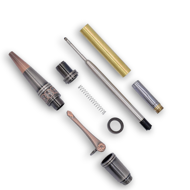 Picture of Legacy, Da Vinci Twist Pen Antique Rose Copper & Gun-Polish Twist Pen Kit - PRX1