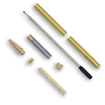 Picture of Charnwood 7mm Slimline Twist Pen Black Gold - PEN7GO