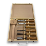 Picture of Tyzack Starter Kit 7 Piece Wood Carving Chisel Set With Mallet In Wooden Box