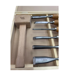 Picture of Tyzack Starter Kit 7 Piece Wood Carving Chisel Set With Mallet In Wooden Box