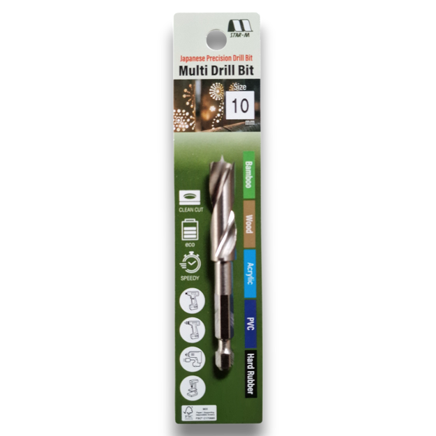 Picture of Star M Japanese 601 10mm Brad Drill Bit For Soft Hard Wood PVC ABS