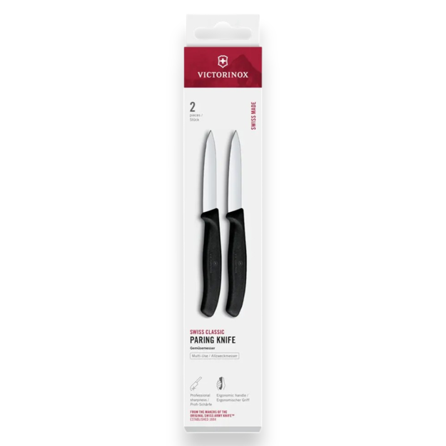 Picture of Victorinox Swiss Classic Straight Paring Knife 8cm Black Pack of 2 - 6.7403.2