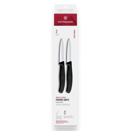 Picture of Victorinox Swiss Classic Straight Pointed Paring Knife 8cm Black Pack of 2 - 6.7603.2