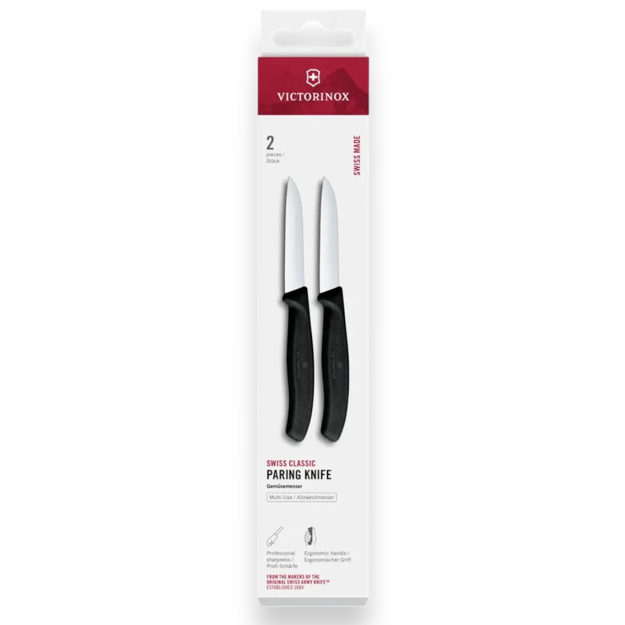 Picture of Victorinox Swiss Classic Straight Paring Knife 8cm Black Pack of 2 - 6.7403.2