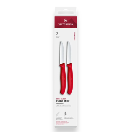 Picture of Victorinox Swiss Classic Straight Paring Knife 8cm Red Pack of 2 - 6.7401.2C1