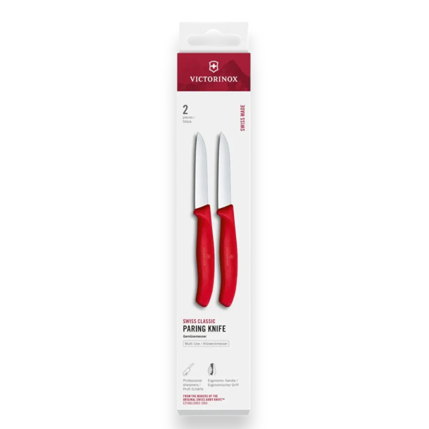 Picture of Victorinox Swiss Classic Straight Paring Knife 8cm Red Pack of 2 - 6.7401.2C1