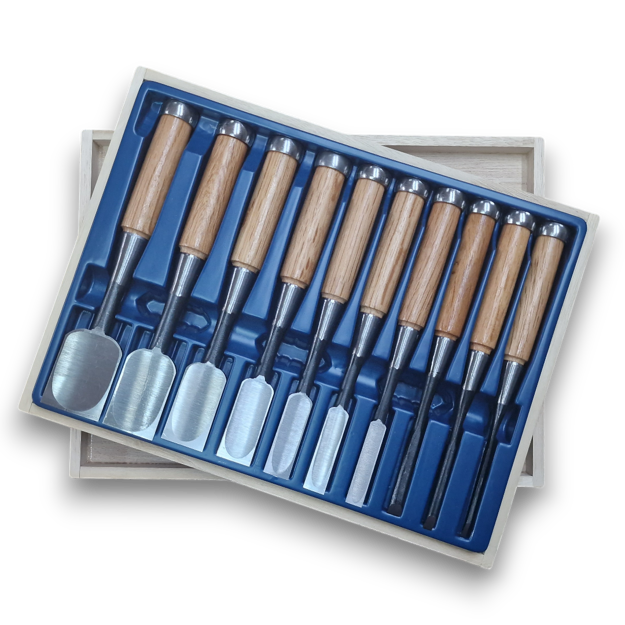 Picture of Fujikawa Oire Nomi Japanese Chisel 10pc Set in Wooden Box