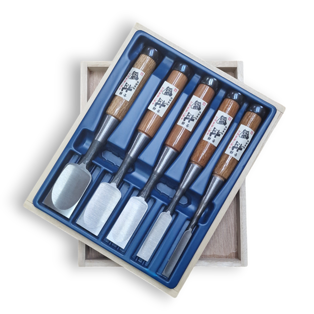 Picture of Murakuni Oire Nomi Japanese Chisel Set 5pc - White Paper SK85